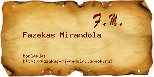 Fazekas Mirandola névjegykártya